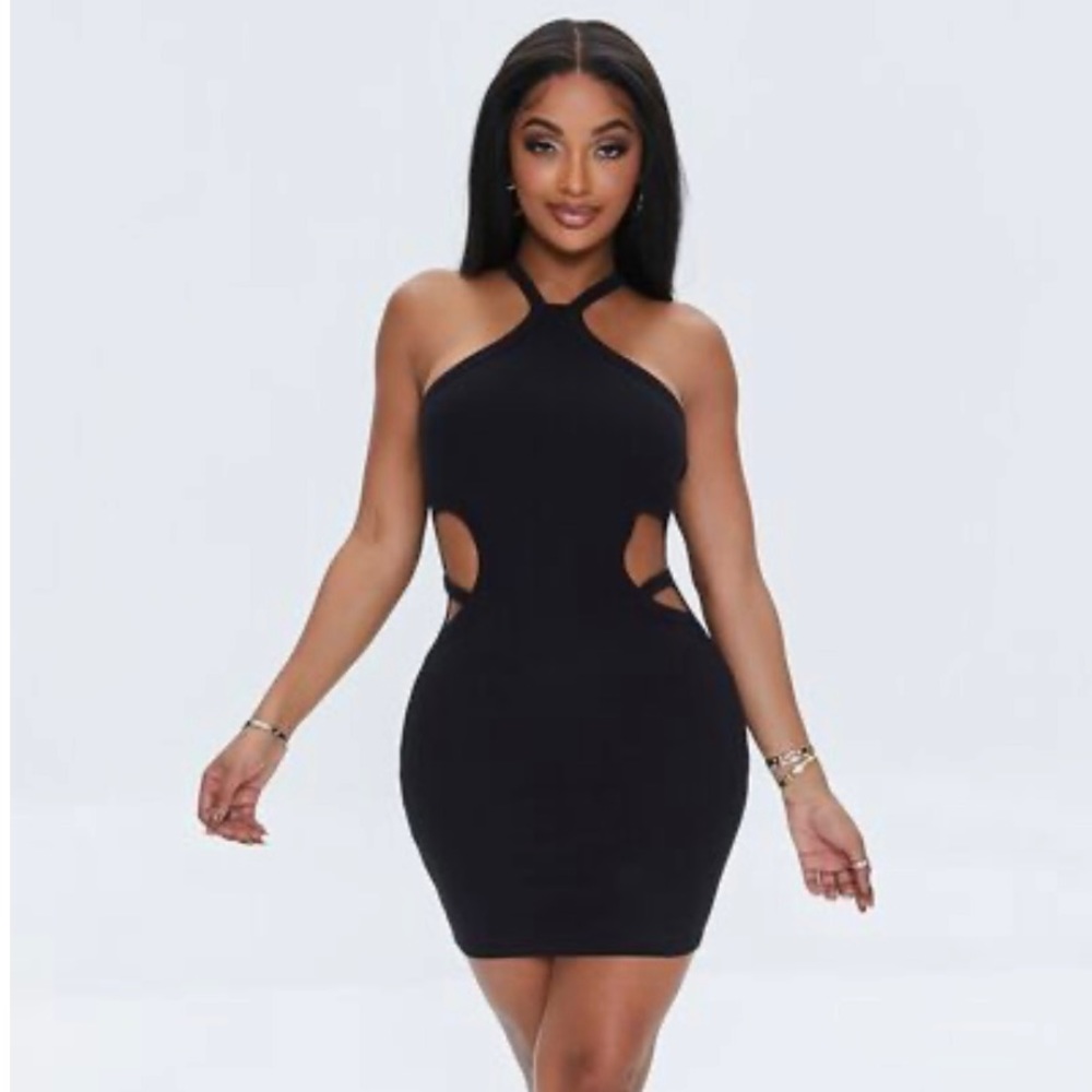 Ribbed Cut Out Bodycon Dress